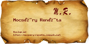 Mocsáry Renáta névjegykártya